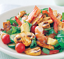 Lemon and Garlic Mushroom Prawn salad