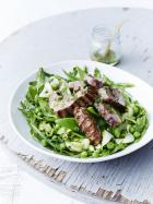 Lamb with pea salad