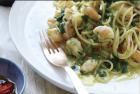 Prawn and zucchini spagettini