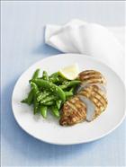 Lemon Chicken with Sesame Sauce and Sugar Snap Peas